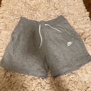 Women’s grey Nike logo shorts